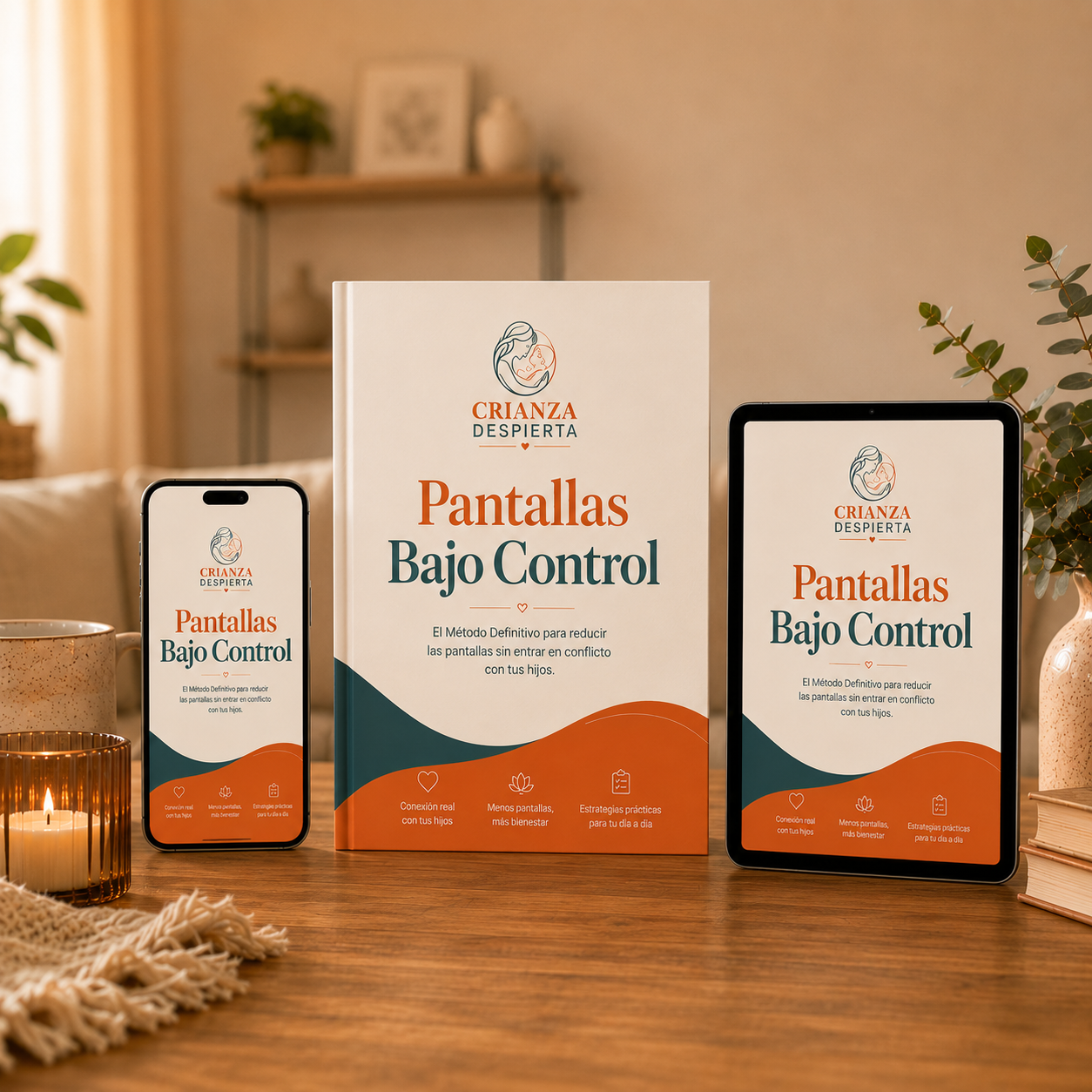 Pantallas Bajo Control — El Método Definitivo para que tu hijo aprenda a soltar el celular sin peleas, sin culpa y sin crisis.